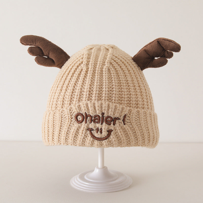 Winter and Autumn Cute Deer Antlers Knit Hat for Baby: Sweet Cute Hat-1