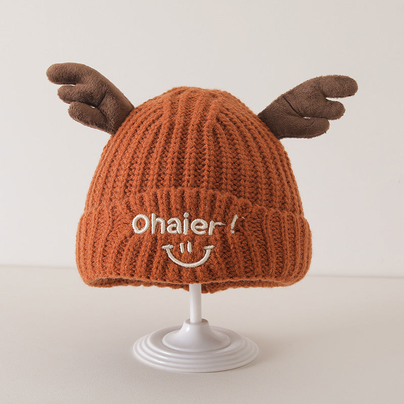Winter and Autumn Cute Deer Antlers Knit Hat for Baby: Sweet Cute Hat-3