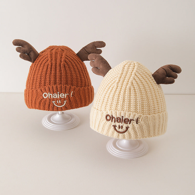 Winter and Autumn Cute Deer Antlers Knit Hat for Baby: Sweet Cute Hat-0