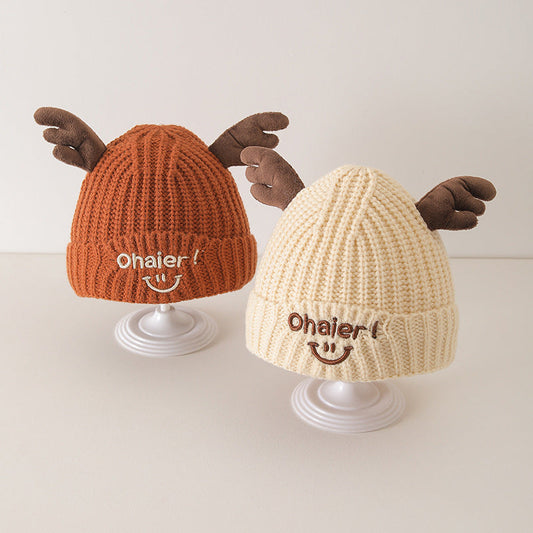 Winter and Autumn Cute Deer Antlers Knit Hat for Baby: Sweet Cute Hat-0